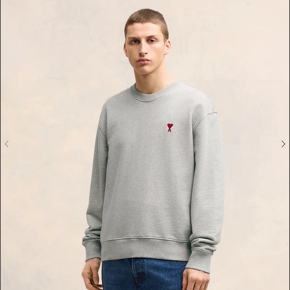 RED AMI DE COEUR SWEATSHIRT in HEATHER ASH GREY